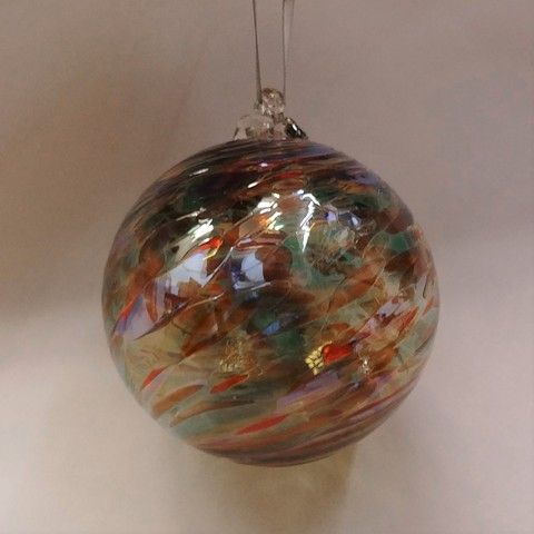 DB-281 Ornament - frit twist earth tone at Hunter Wolff Gallery