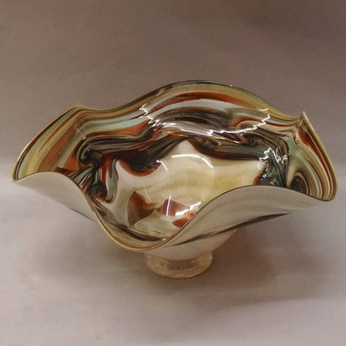 DB-297 - Bowl - Large, Earth tone Fluted at Hunter Wolff Gallery