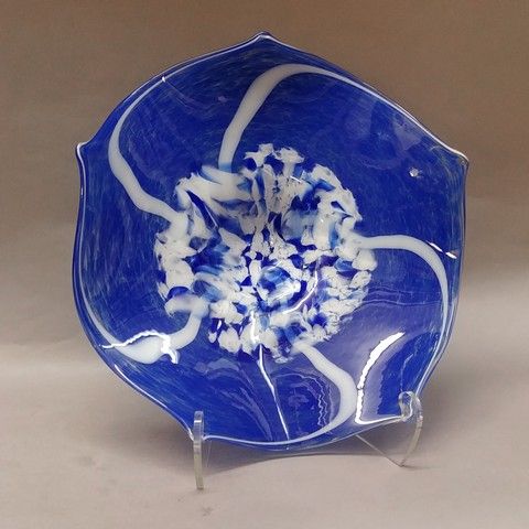 DB-300 - Bowl - Large, Blue Petunia at Hunter Wolff Gallery