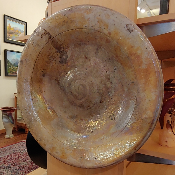 MW-326 Raku Platter, Gold $325 at Hunter Wolff Gallery