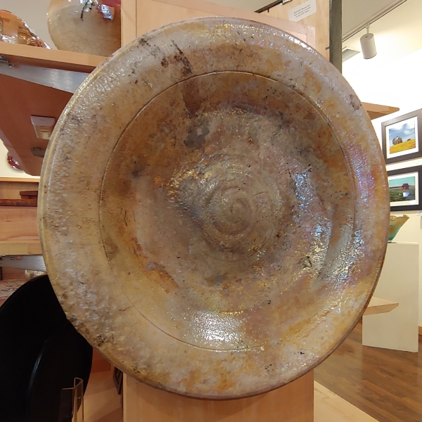 MW-326 Raku Platter, Gold $325 at Hunter Wolff Gallery