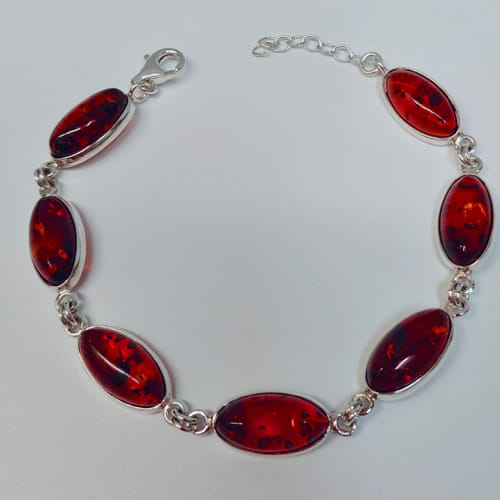 HWG-035 Bracelet, 7 Ovals, Amber Small $87 at Hunter Wolff Gallery