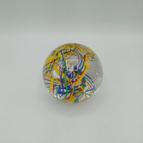 DB-375 Paperweight Abstract Rainbow 3.5x3.5 $85 at Hunter Wolff Gallery