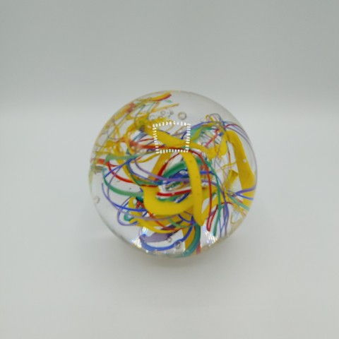 Click to view detail for DB-375 Paperweight Abstract Rainbow 3.5x3.5 $85