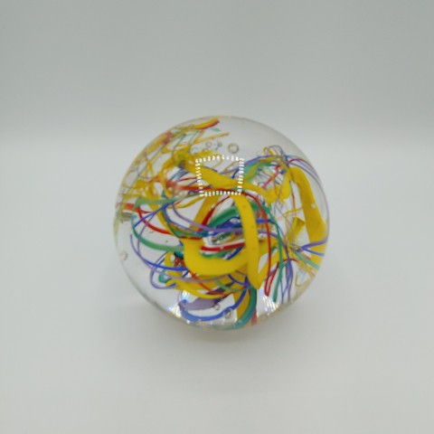 DB-375 Paperweight Abstract Rainbow 3.5x3.5 $85 at Hunter Wolff Gallery