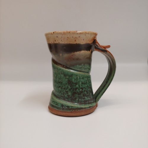 #221137 Mug Green/Tan/Blk $18 at Hunter Wolff Gallery