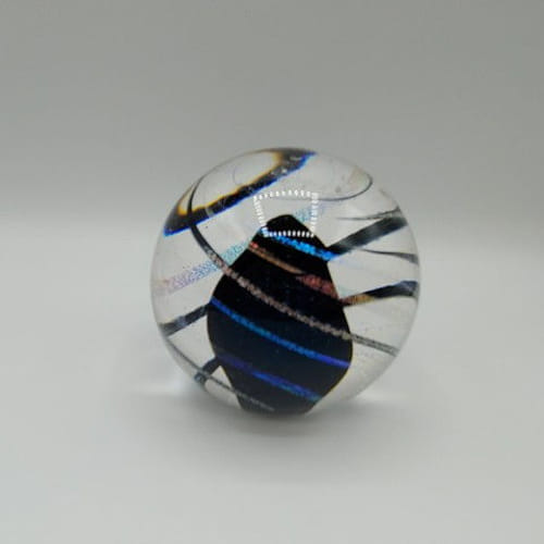 DB-381 Paperweight - Dichroic Cane Swirl $95 at Hunter Wolff Gallery