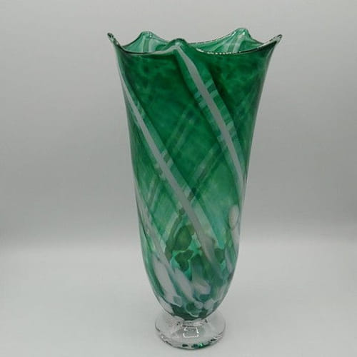 DB-384 Vase Large Green Starfish 12x5 $175 at Hunter Wolff Gallery