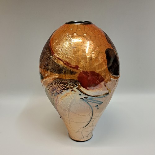 #230402 Raku Glitter Glaze 10.5x6 $42 at Hunter Wolff Gallery
