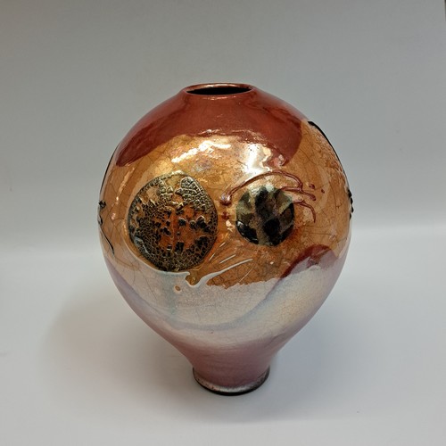 #230404 Raku Glitter Glaze 9x6.5 $42 at Hunter Wolff Gallery