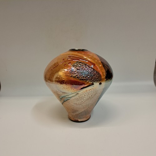 #230405 Raku Glitter Glaze 6x5.25 $32 at Hunter Wolff Gallery