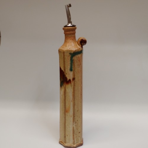 #220419 Oil/Vinegar Cruet Tan/Brown/TQ $24.50 at Hunter Wolff Gallery