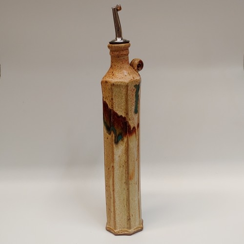#220419 Oil/Vinegar Cruet Tan/Brown/TQ $24.50 at Hunter Wolff Gallery