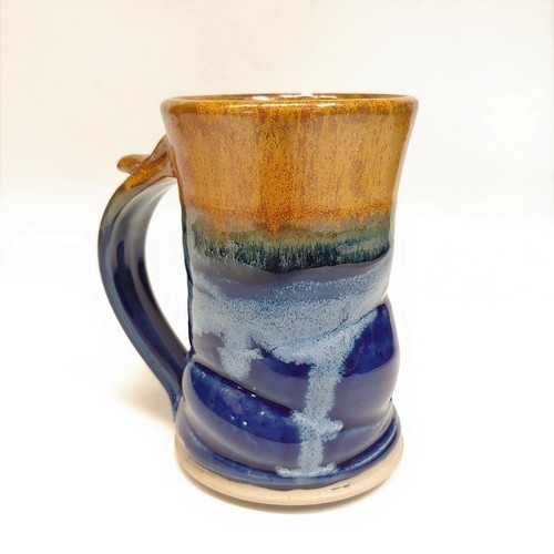 #221142 Mug Golden Brown/Cobalt $18 at Hunter Wolff Gallery