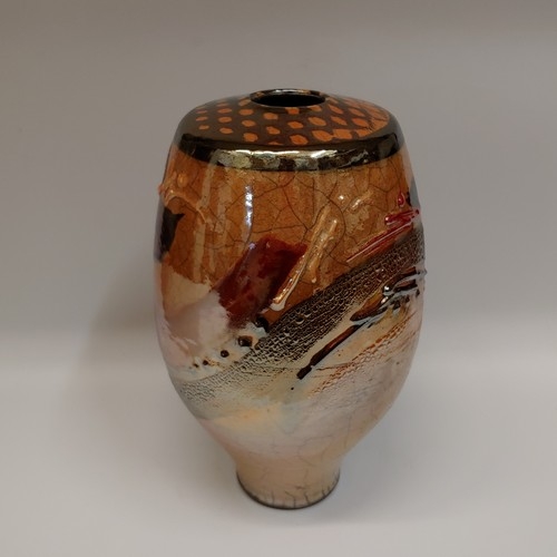 #220431A Raku Glitter Glaze 9x5.5 $42 at Hunter Wolff Gallery