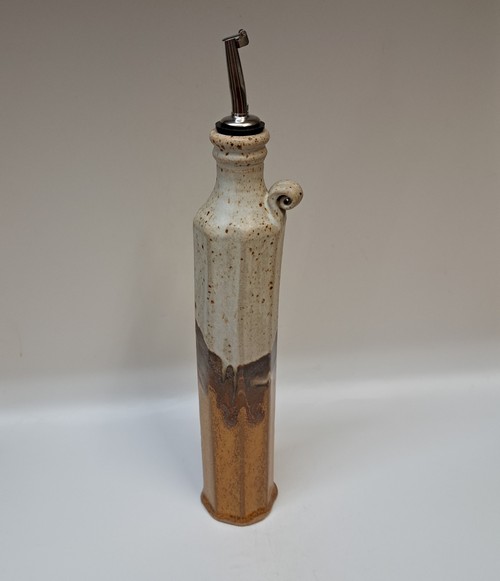 #251243 Oil Cruet Ivory & Brown $24.50 at Hunter Wolff Gallery