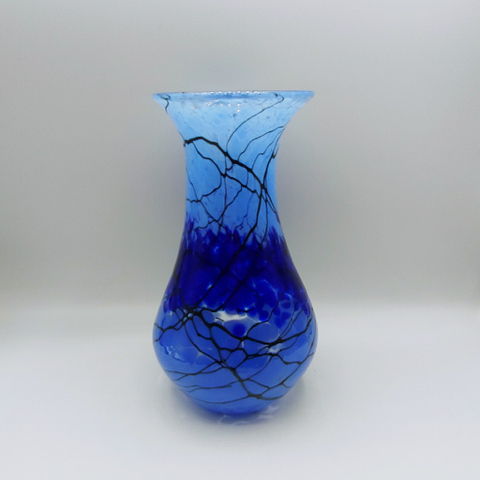 DB-450 Vase Small Blue Lightning Jeannie Bottle $82 at Hunter Wolff Gallery