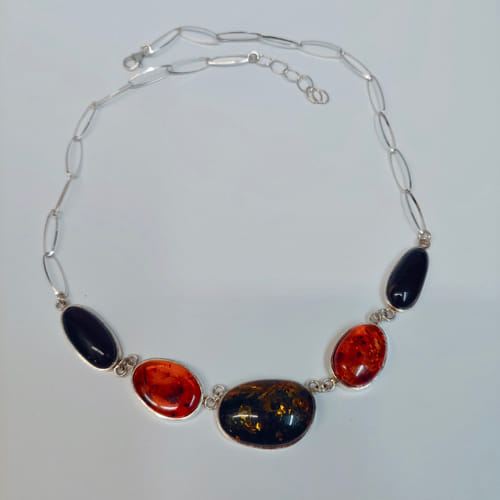 HWG-045 Necklace, 5 Ovals $224 at Hunter Wolff Gallery