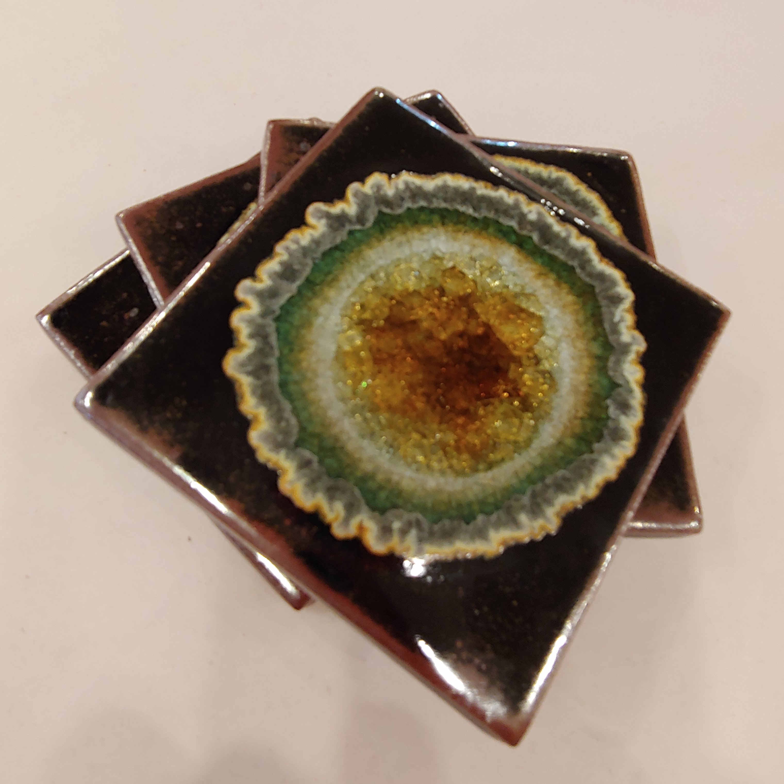 KB-594 Coasters Set of 4 Black $43 at Hunter Wolff Gallery