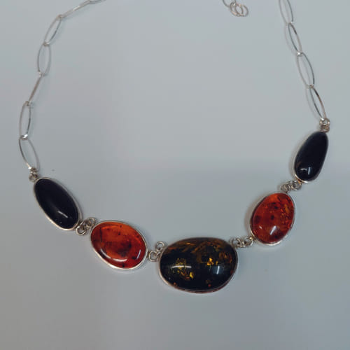 HWG-045 Necklace, 5 Ovals $224 at Hunter Wolff Gallery