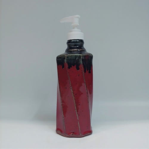 #220147 Soap Dispenser Red/Black $16 at Hunter Wolff Gallery