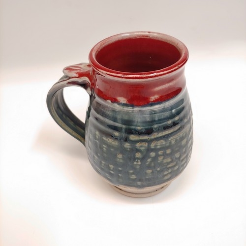 #221147 Barrel Mug Forest Green/Red $18 at Hunter Wolff Gallery
