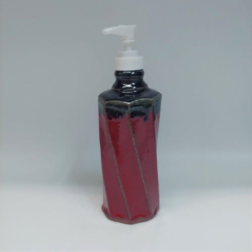 #220147 Soap Dispenser Red/Black $16 at Hunter Wolff Gallery