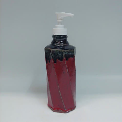 #220147 Soap Dispenser Red/Black $16 at Hunter Wolff Gallery