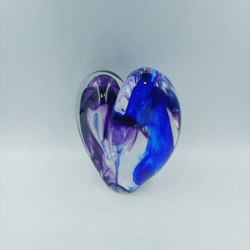 DG-049 Heart Cobalt Blue & Purple 4.5 $108 at Hunter Wolff Gallery