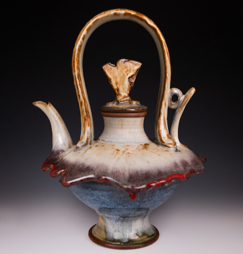 Click to view detail for #261021 Anniversary Teapot, Lidded 14x11 $195