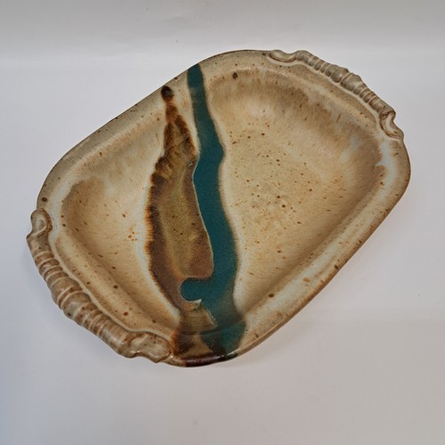 #250512 Baking Dish, Wheat/Green $14 at Hunter Wolff Gallery