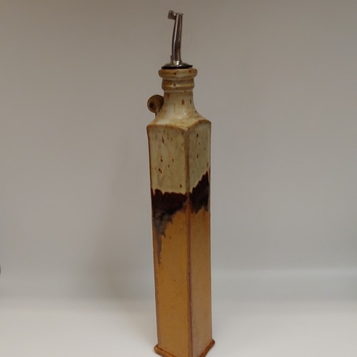 #220517 Oil/Vinegar Cruet Sand/Tan/Brn $24.50 at Hunter Wolff Gallery