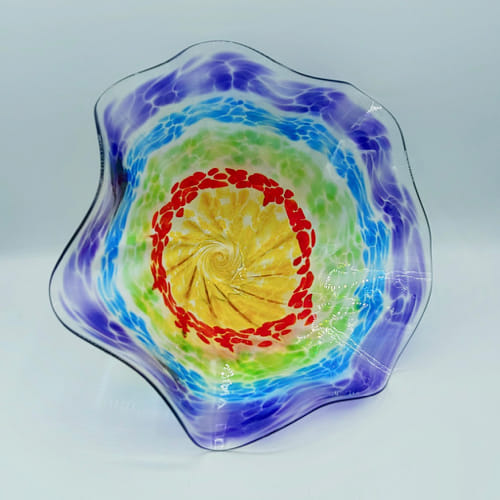 DB-518 Bowl - Rainbow Fluted Optic 5x11x5 $225 at Hunter Wolff Gallery