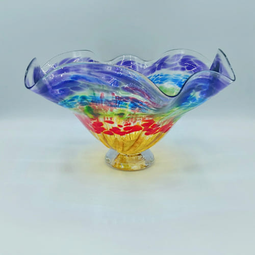 DB-518 Bowl - Rainbow Fluted Optic 5x11x5 $225 at Hunter Wolff Gallery