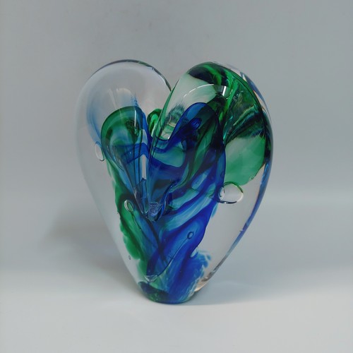 DG-051 Heart,  Blue and Green $108 at Hunter Wolff Gallery