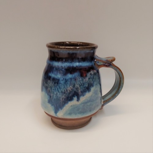 #220525 Mug Barrel Shaped, Blue $18 at Hunter Wolff Gallery