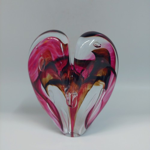 DG-052 Heart Raspberry and Brown $108 at Hunter Wolff Gallery