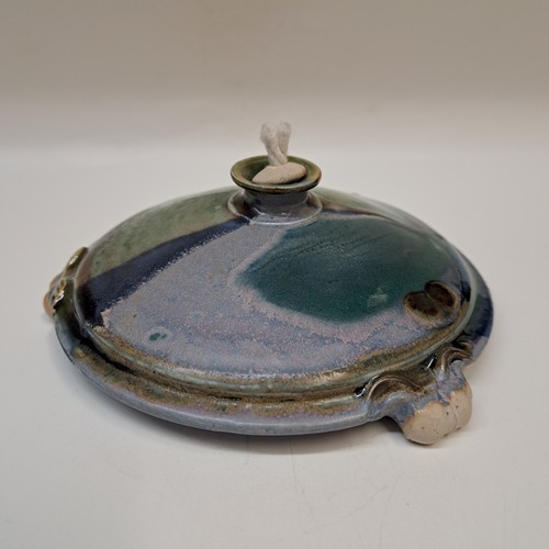 Click to view detail for #251252 Oil Lamp Green/Blue $16.50