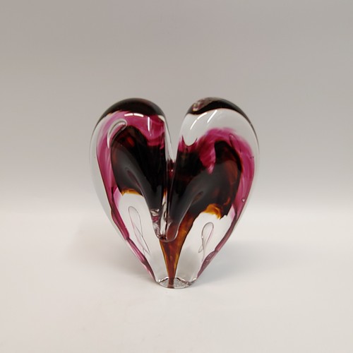 DG-056 Heart Raspberry & Brown $108 at Hunter Wolff Gallery