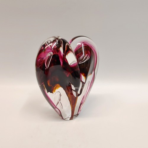 DG-056 Heart Raspberry & Brown $108 at Hunter Wolff Gallery