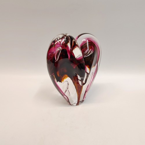 DG-056 Heart Raspberry & Brown $108 at Hunter Wolff Gallery