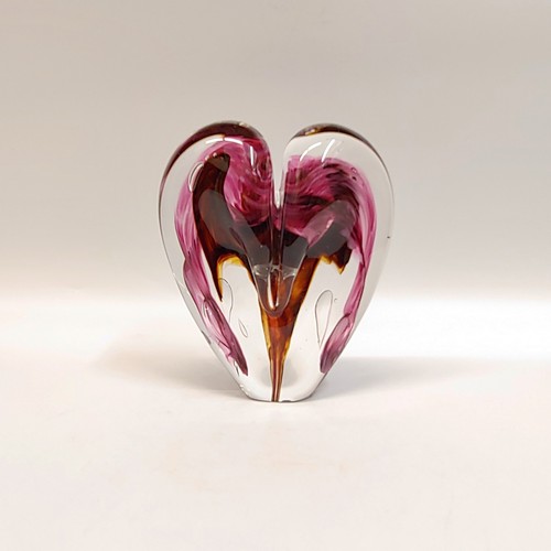 DG-058 Heart Raspberry & Brown $108 at Hunter Wolff Gallery