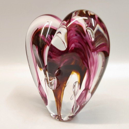 DG-058 Heart Raspberry & Brown $108 at Hunter Wolff Gallery