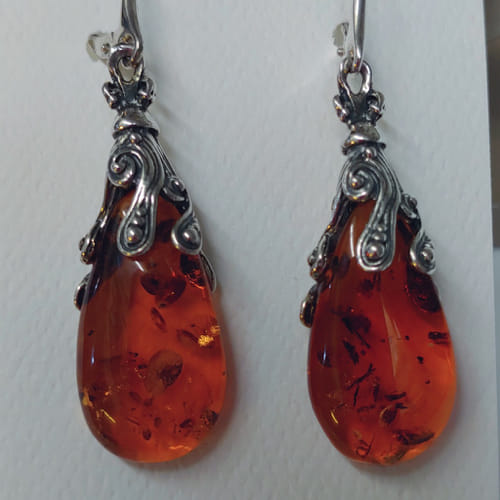 Click to view detail for HWG-060 Earrings Teardrop Filigree $92
