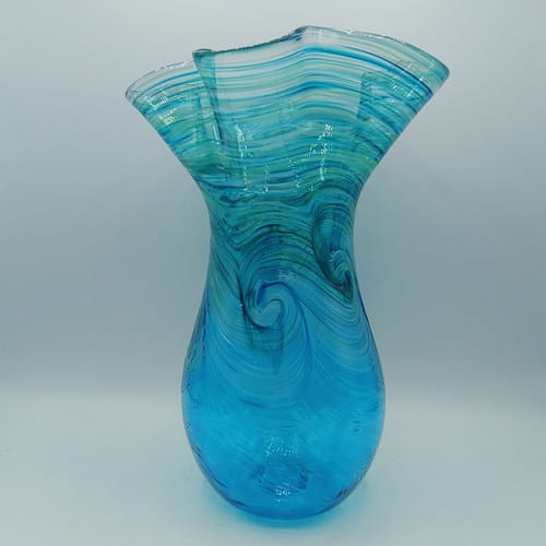 DB-602 Vase - Teal Wave 11x8 $295 at Hunter Wolff Gallery