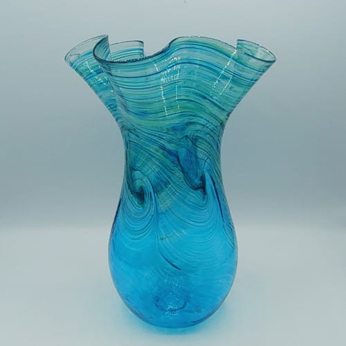 DB-602 Vase - Teal Wave 11x8 $295 at Hunter Wolff Gallery