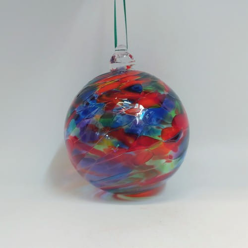 DB-615  Frit twist ornament - party mix $33 at Hunter Wolff Gallery