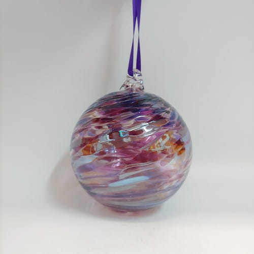 DB-617  Frit twist ornament - purple at Hunter Wolff Gallery