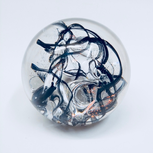 DB-657 Paperweight Black Dichroic Abstract $100 at Hunter Wolff Gallery