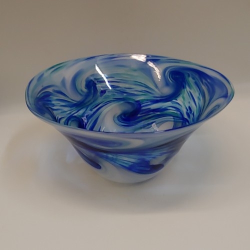 DB-667 Bowl -  Ocean Swirl Straight Sides 6x10x6 $195 at Hunter Wolff Gallery